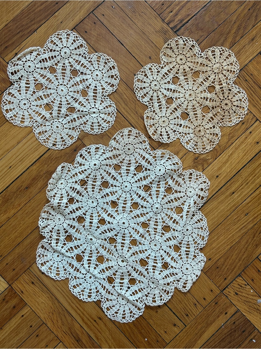 Set of 3 Handmade Crochet Doilies - Polsky’s Akron, OH